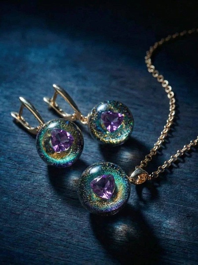 Серьги "Квинтэссенция цвета"