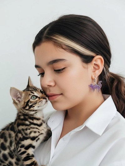 Серьги "Женщина-кошка" дерзкая