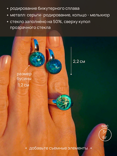 Комплект "Небо в алмазах" с кольцом