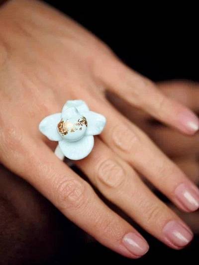 Кольцо "Орхидея" белая