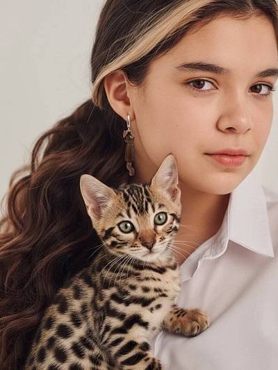 Серьги "Женщина-кошка" мечтательная