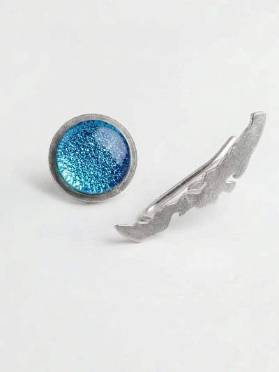 Серьги-гвоздики "Линия Байкала"