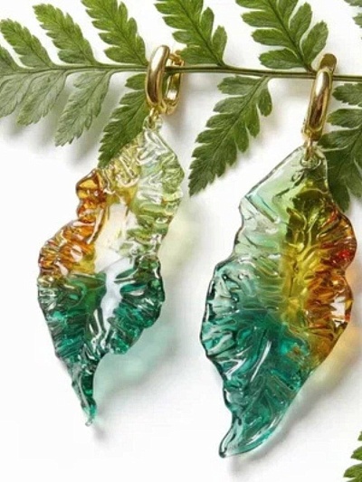 Серьги "Радужный папоротник"