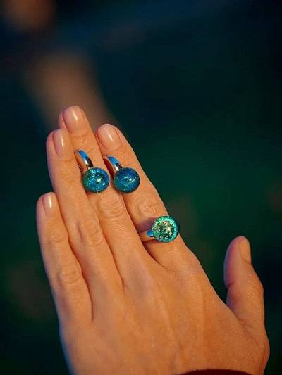 Комплект "Небо в алмазах" с кольцом