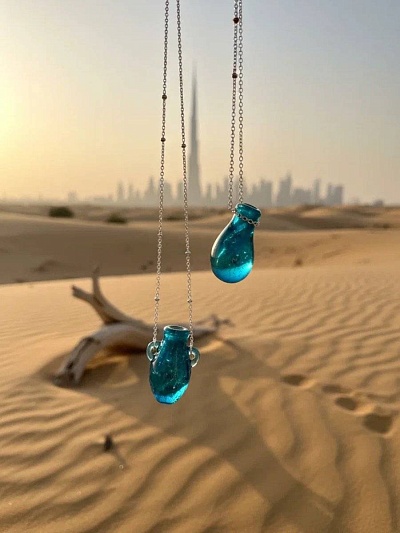 Подвеска "Волшебная лампа Алладдина" бирюзовая 3D