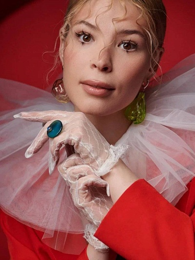 Моносерьга "Облако желаний" дынный