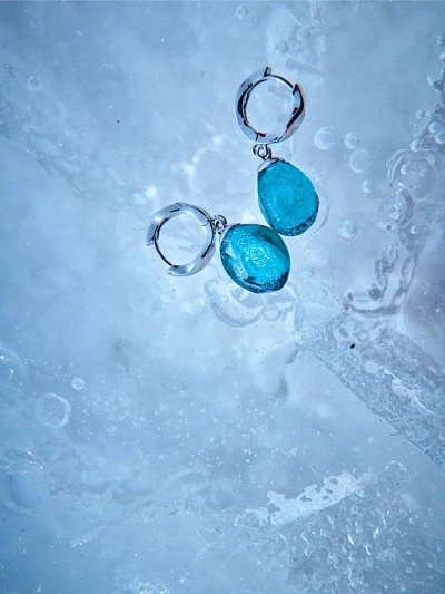 Серьги "Байкальские самоцветы" аквамарин