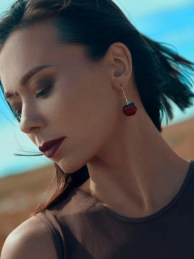 Серьги "Черешни" золотистые