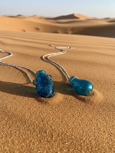 Подвеска "Волшебная лампа Алладдина" бирюзовая 2D