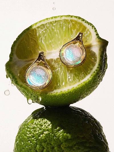 Серьги "Искристый лимонад" капли