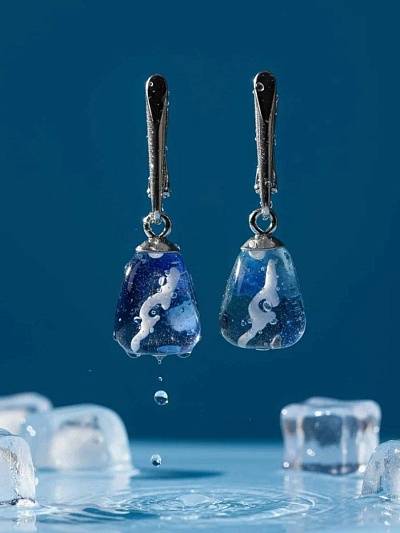 Серьги "Сердце Байкала 2.0."