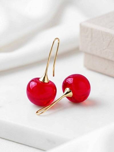 Серьги "Черешни" золотистые