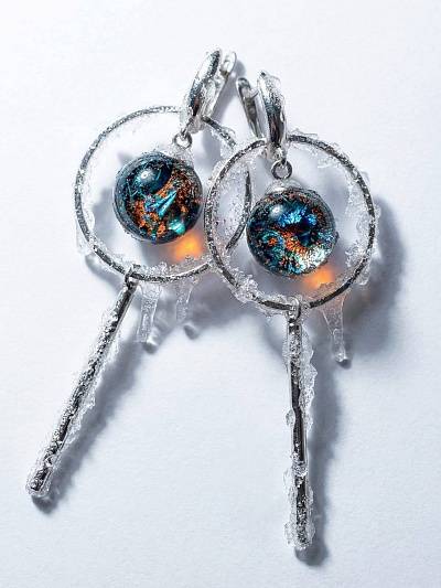 Серьги "Пламенный лед"