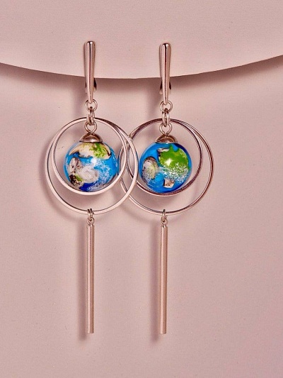 Серьги "Земля в иллюминаторе"