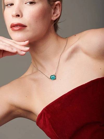 Кулон "Сердцебиение" изумрудный