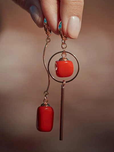 Серьги "Мандариновые дольки"